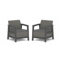 Lauko kėdžių rinkinys Keter Scandi Linea, pilka sp., 73 cm x 70.4 cm x 77.5 cm, 2 vnt.
