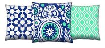 Декоративная подушка Mioli Decor Set, синий цв./зеленый цв./многоцветный, 43 см x 43 см, 3 шт.