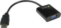 Adapteris Techly HDMI to VGA HDMI 19 pin male, VGA female, 0.1 m, juoda sp.