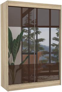 Spinta ADRK Tamos, sonoma ąžuolo sp./šokolado sp., 61 cm x 150 cm x 215 cm, su veidrodžiu