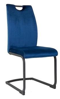 Valgomojo kėdė Eriz Velvet MT_ACT/KRZ_ERIZ-DUBLIN_DARK_BLUE_49, juoda sp./tamsiai mėlyna sp., 58 cm x 43 cm x 100 cm