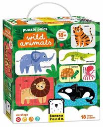 Пазл Bananapanda Pairs Wild Animals, EN, многоцветный, 18 шт.
