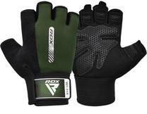 Treniruočių pirštinės RDX W1 Half, juoda sp./žalia sp., M
