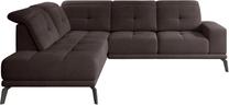 Kampinė sofa Theodore Rekta 22, tamsiai ruda sp., kairinė, 200 x 275 cm x 98 cm