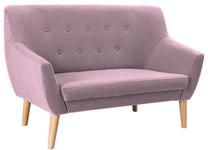 Sofa Nordic 2 Cablo 12, rožinė sp., 136 x 75 cm x 90 cm