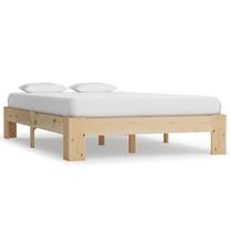 Lova pusantros vietos VLX Solid Pine Wood 283282, 120 x 200 cm, ruda sp., be čiužinio, su grotelėmis