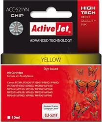 Rašalinio spausdintuvo kasetė ActiveJet Supreme ACC - 521YN, geltona sp., 10 ml