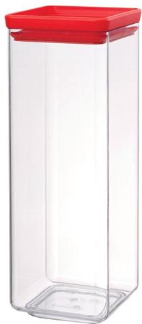 Lielapjoma produktu konteiners Brabantia, 2.5 l, caurspīdīga krās./sarkana krās.