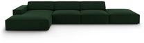 Kampinė sofa Micadoni Home Jodie 5 Seats, tamsiai žalia sp., kairinė, 341 x 166 cm x 70 cm