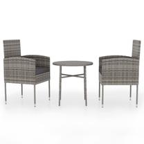 Āra mēbeļu komplekts VLX Poly Rattan, pelēks krās./antracīts krās., 2 sēdvietas