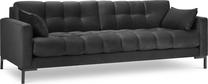 Sofa Micadoni Home Mamaia Velvet, tamsiai pilka sp., 217 x 92 cm x 75 cm
