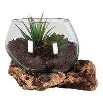 Dekoracija, "gėlių vazonas" House Nordic San Marino Waterdrop 4501055, skaidri sp./ruda sp., 15 cm x 15 cm x 15 cm, 1.5 kg