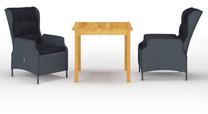 Āra mēbeļu komplekts VLX Garden Dining Set, pelēks krās./brūns krās., 2 sēdvietas
