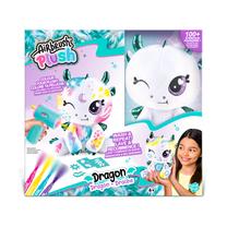 Rotaļlietu krāsošanas komplekts Airbrush Plush Dragon, balta krās./daudzkrāsaina