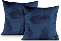 Pagalvės užvalkalas Restilo Velvet Peacock, mėlyna, 45 cm x 45 cm, 2 vnt.