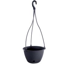Pakabinamas gėlių vazonas Prosperplast Splofy, plastikinis, Ø 27 cm, antracito sp.