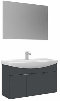 Vannas istabas mēbeļu komplekts Kalune Design Purus 100-329, matēta antracīta krās., 50 cm x 100 cm x 58 cm