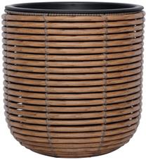 Gėlių vazonas Home4you Wicker 38089, plastikinis/metalas, Ø 27 cm, ruda sp.