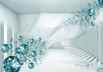 Fototapete Artgeist Diamond Corridor (Turquoise), 175 cm x 175 cm