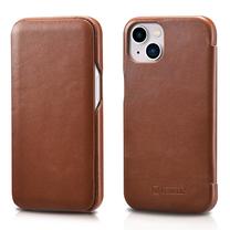 Telefona vāciņš iCarer Curved Edge Vintage Folio for iPhone 13, brūna krās., Apple
