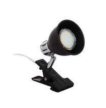 Galda lampa ar skavu TK-249BK+CR.BK, GU10, 4.5W, melna krās./sudraba krās.