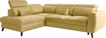 Kampinė sofa Noble Savoi 45, geltona sp., kairinė, 201 x 255 cm x 100 cm
