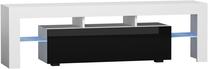 ТВ стол Pro Meble Milano 160, белый цв./черный цв., 160 см x 35 см x 45 см
