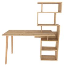 Rakstāmgalds un plaukts Kalune Design Vina 322RTC1317, 133 cm x 55 cm, 146.4 cm, ozola krās.