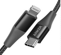 Lādētājs Anker PowerLine+ A8652H11 USB Type-C, Apple Lightning, 0.9 m, melna krās.