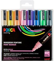 Universalių žymeklių rinkinys Posca PC-5M, vienpusiai, įvairių spalvų, 8 vnt.