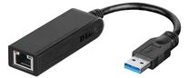 Vads D-Link DUB-1312 USB 3.0 A male, RJ-45 female, melna krās.