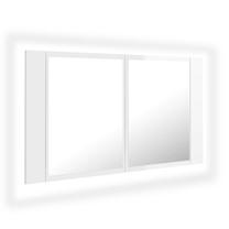 Pakabinama vonios spintelė su veidrodžiu VLX High Gloss, balta sp., 12 cm x 80 cm x 45 cm