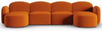 Sofa Micadoni Home Blair Panoramic Velvet, oranžinė sp., 350 x 155 cm x 80 cm
