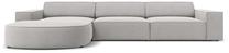 Kampinė sofa Micadoni Home Jodie Rounded 4 Seats, šviesiai pilka sp., kairinė, 284 x 166 cm x 70 cm