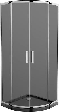 Dušo kabina Mexen Rio 863-090-090-01-40-4170, pusapvalė, 90 cm x 90 cm x 190 cm, juoda sp./chromo sp./grūdintas