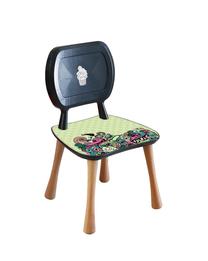 Vaikiška kėdė Kalune Design PSTE03, juoda sp./žalia sp., 32 cm x 36 cm