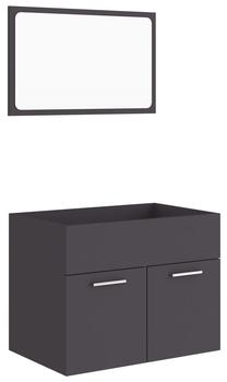 Vonios kambario baldų komplektas VLX 804784, pilka sp., 38.5 cm x 60 cm x 46 cm
