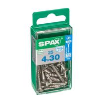 Koka skrūve, universāls Spax, 4 x 30 mm, balta krās., 25 gab.