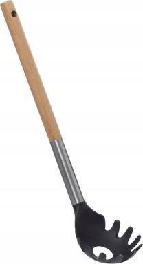 Šaukštas makaronams Secret de Gourmet 59204, 32 cm, juoda sp./medžio sp./sidabro sp.