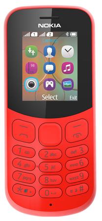 Telefons ar pogām Nokia 130 (2017), 8 MB, sarkana krās.