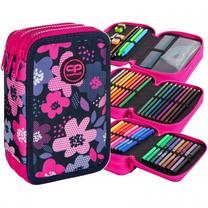 Penālis CoolPack Jumper 3 Bloom, 19.5 cm x 12.5 cm, rozā krās./daudzkrāsaina
