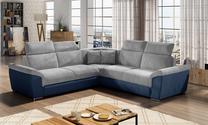 Kampinė sofa Federico Paros 05, Kronos 09, mėlyna sp./pilka sp., 268 x 268 cm x 102 cm