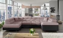 Kampinė sofa Letto Omega 91, Soft 11, rožinė sp., kairinė, 202 x 340 cm x 90 cm