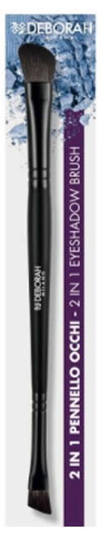 Birstīte, ēnām Deborah Milano 2 In 1 Brush, melna krās.