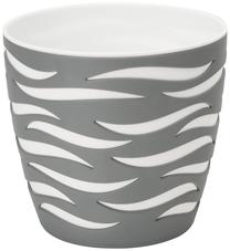 Gėlių vazonas Form Plastic Sahara Duo, plastikinis, Ø 14 cm, balta sp./pilka sp.