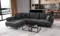 Kampinė sofa Larde Nube 6, tamsiai pilka sp., kairinė, 276 x 191 cm x 90 cm