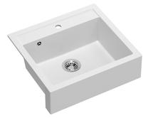 Köögivalamu Quadron Bill 110, graniit, 60 cm x 54 cm x 20.5 cm, valge v./roostevaba teras v.