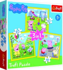 Dėlionė 3in1 Trefl Peppa Pig - Peppa Happy day, 106 vnt.