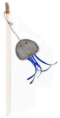 Žaislas ant pagaliuko katėms Barry King Jellyfish 16018, mėlyna sp./pilka sp., 40 cm