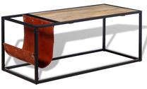 Kavos staliukas VLX 244241, ruda sp./juoda sp., 110 cm x 50 cm x 45 cm